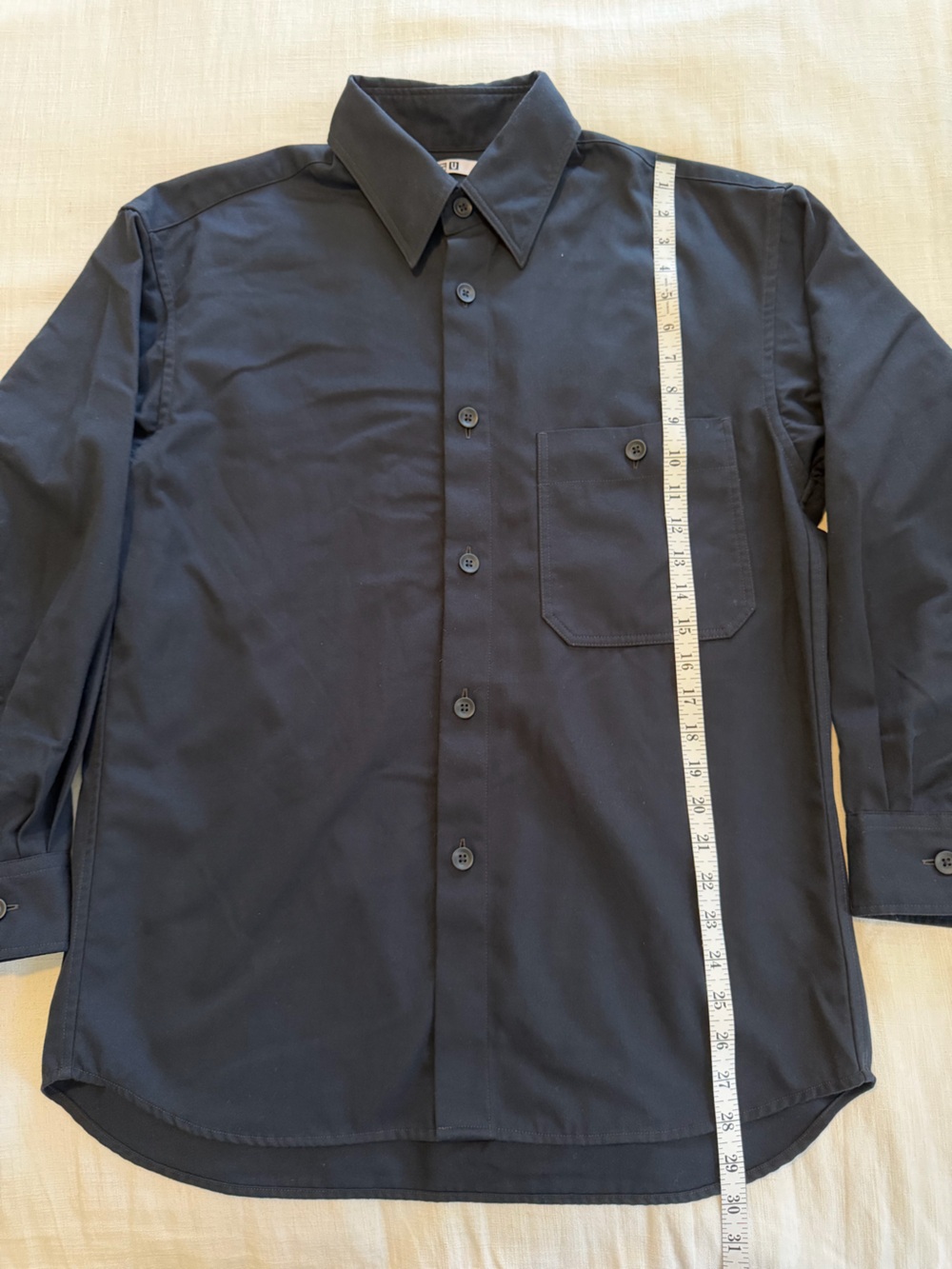 Uniqlo Twill Work Oversized Navy Shirt Unisex Size M - Picture 13 of 13